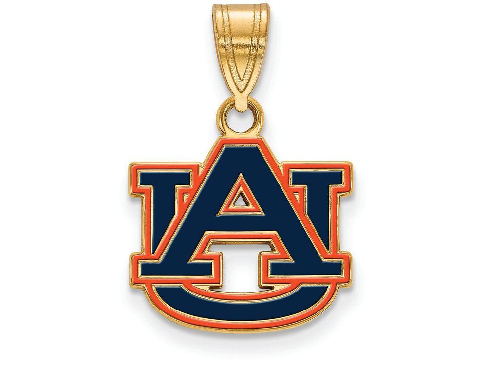 Logoart Sterling Silver Gp Auburn University Medium Enamel Pendant