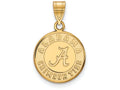 Logoart Sterling Silver Gp University Of Alabama Medium Disc Pendant