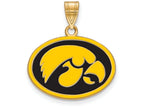 Logoart Sterling Silver Gp University Of Iowa Medium Enamel Pendant