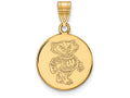 Logoart Sterling Silver Gp University Of Wisconsin Medium Disc Pendant