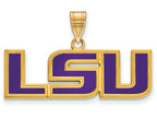 Logoart Sterling Silver Gp Louisiana State U Medium Enamel Pendant
