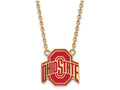 Logoart Sterling Silver Gp Ohio State U Large Enamel Pendant Necklace