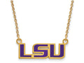 Logoart Sterling Silver Gp Louisiana State U Small Enamel Pendant Necklace