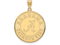 Logoart Sterling Silver Gp University Of Alabama Extra Large  Disc Pendant