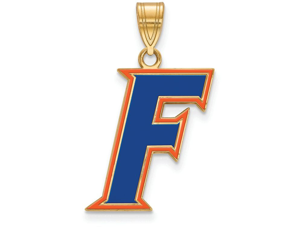 Logoart Sterling Silver Gp University Of Florida Large Enamel Pendant