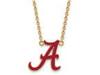 Logoart Sterling Silver Gp University Of Alabama Large Enamel Pendant. Necklace