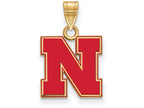 Logoart Sterling Silver Gp University Of Nebraska Small Enamel Pendant