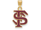 Logoart Sterling Silver Gp Florida State University Medium Enamel Pendant