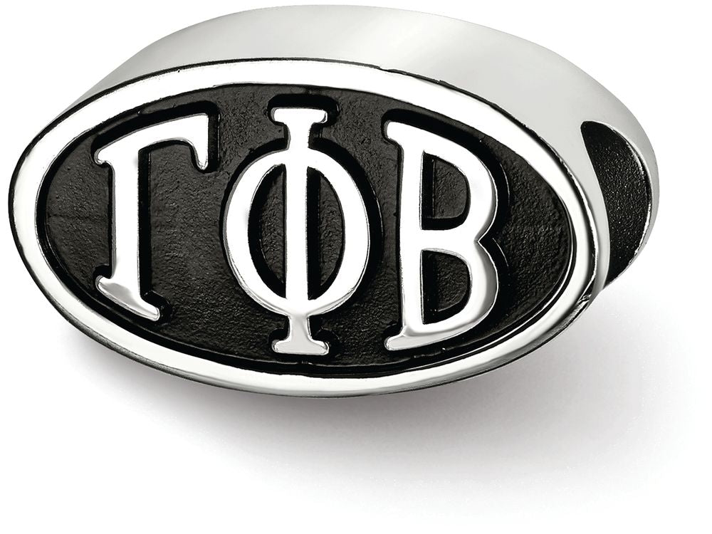 LogoArt Sterling Silver 12.25mm Gamma Phi Beta Oval Letters Bead Charm
