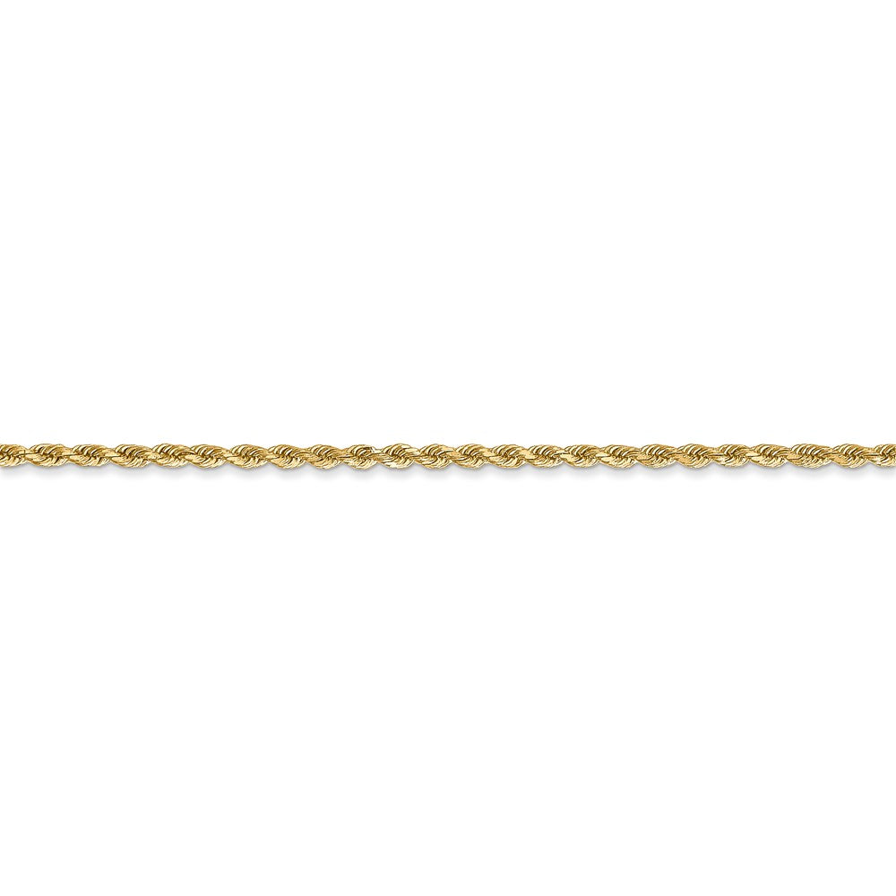 FJC Finejewelers 14 kt Yellow Gold Hand Made Bright Cut Rope Bracelet Lobster Clasp 5.5 Inches x 1.75 mm