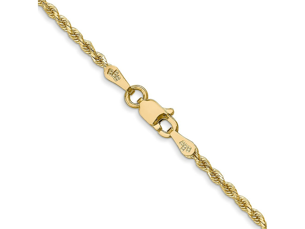 FJC Finejewelers 14 kt Yellow Gold Hand Made Bright Cut Rope Bracelet Lobster Clasp 5.5 Inches x 1.75 mm