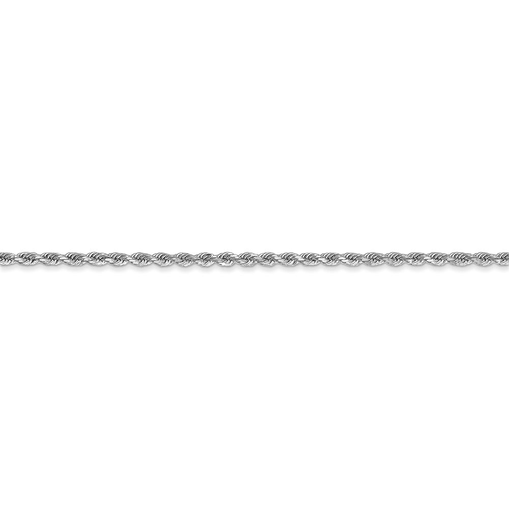 FJC Finejewelers 14 kt White Gold Hand Made Bright Cut Rope Bracelet Lobster Clasp 5.5 Inches x 1.75 mm