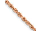 FJC Finejewelers 14 kt Rose Gold Hand Made Bright Cut Rope Necklace Lobster Clasp 24 Inches x 2.25 mm