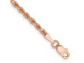 FJC Finejewelers 14 kt Rose Gold Hand Made Bright Cut Rope Bracelet Lobster Clasp 7 Inches x 2.25 mm