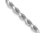 FJC Finejewelers 14 kt White Gold Bright Cut Rope Necklace Lobster Clasp 30 Inches x 3.25 mm