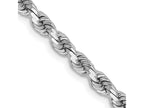 FJC Finejewelers 14 kt White Gold Bright Cut Rope Necklace Lobster Clasp 28 Inches x 3.75 mm