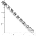 FJC Finejewelers 14 kt White Gold Bright Cut Rope Bracelet Lobster Clasp 7 Inches x 3.75 mm