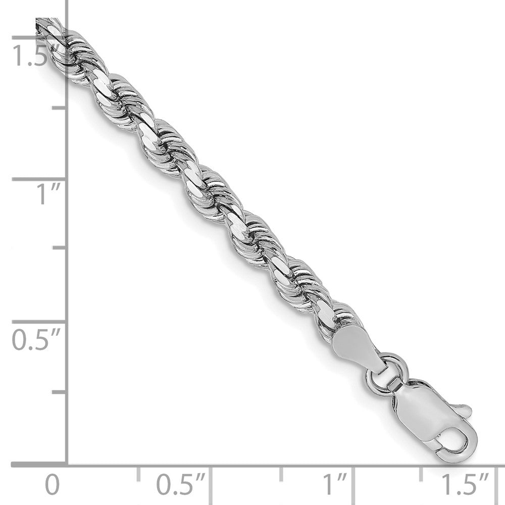 FJC Finejewelers 14 kt White Gold Bright Cut Rope Bracelet Lobster Clasp 7 Inches x 3.75 mm