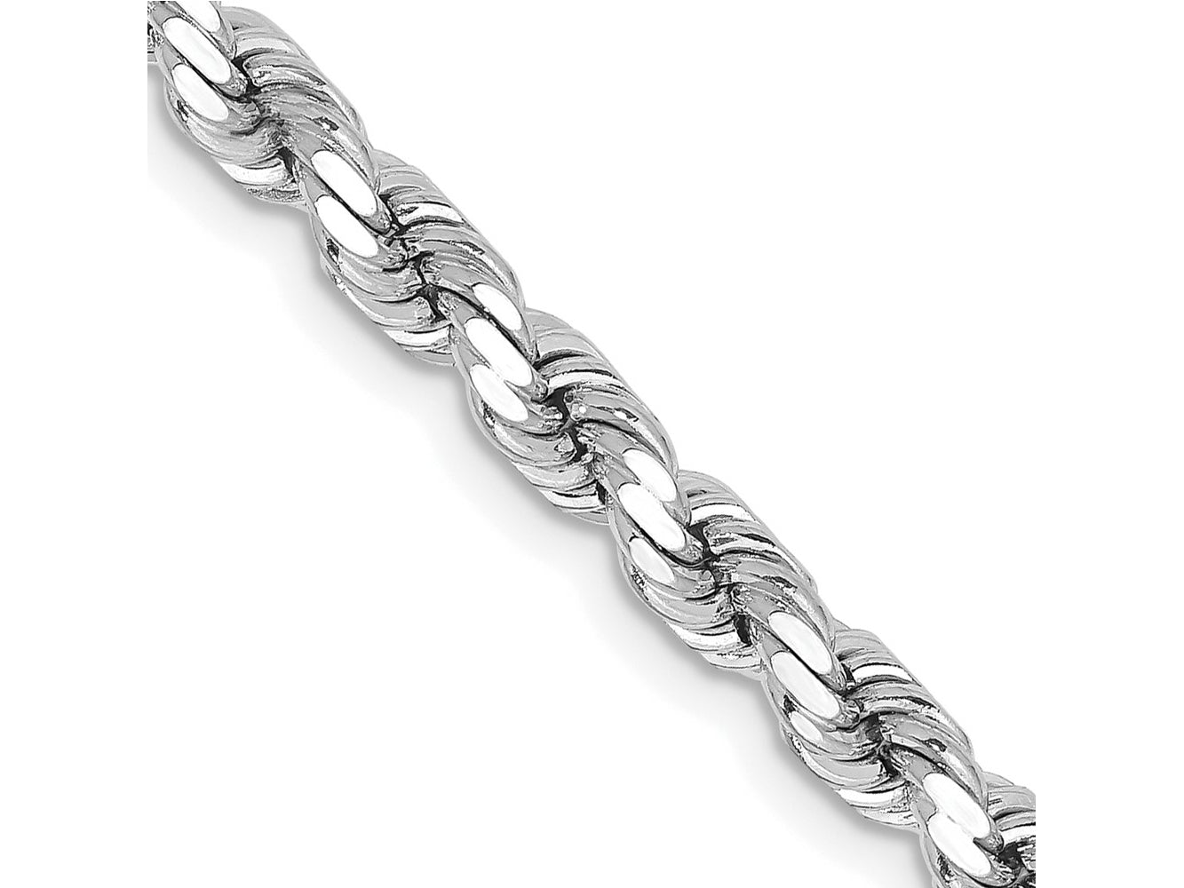 FJC Finejewelers 14 kt White Gold Bright Cut Rope Necklace Lobster Clasp 18 Inches x 4.25 mm