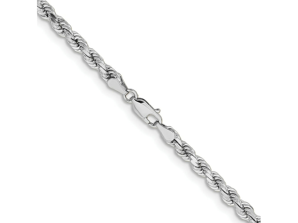 FJC Finejewelers 14 kt White Gold Bright Cut Rope with Lobster Clasp Chain Bracelet 8 Inches x 4.25 mm