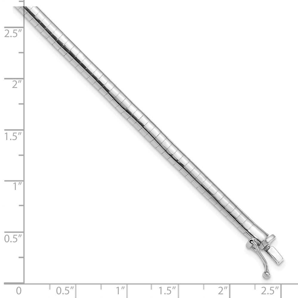 FJC Finejewelers 14 kt White Gold Omega and Cubetto Domed 7 inch Omega Bracelet 7 Inches x 4 mm
