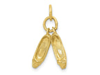 FJC Finejewelers 10 kt Yellow Gold Themed Ballet Slippers Charm 20 mm x 7 mm
