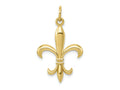 FJC Finejewelers 10 kt Yellow Gold Themed Hollow Fleur De Lis Charm 30 mm x 18 mm