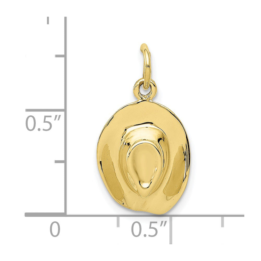 FJC Finejewelers 10 kt Yellow Gold Themed Hat Charm 21 mm x 11 mm