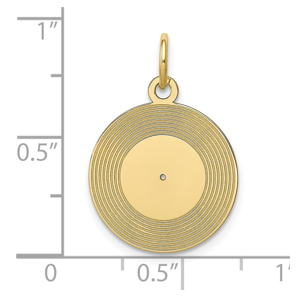 FJC Finejewelers 10 kt Yellow Gold Themed Record Album Charm 21 mm x 15 mm