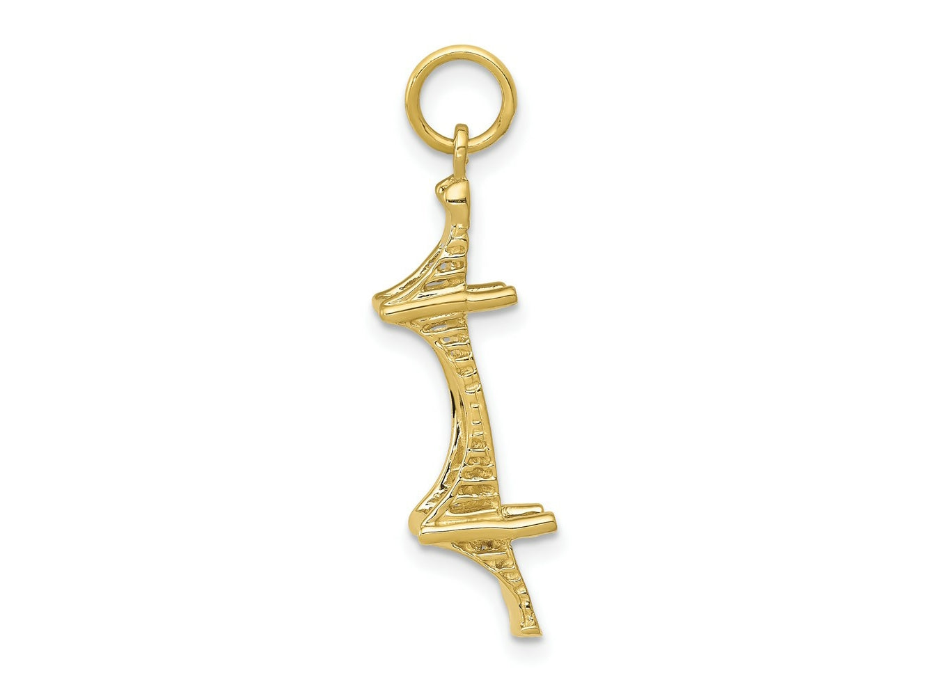 FJC Finejewelers 10 kt Yellow Gold Themed Mackinac Bridge Charm 7.5 mm x 29 mm