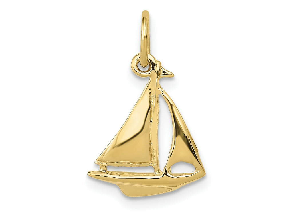 FJC Finejewelers 10 kt Yellow Gold Themed Sailboat Charm 19 mm x 12 mm