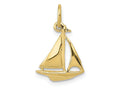 FJC Finejewelers 10 kt Yellow Gold Themed Sailboat Charm 19 mm x 12 mm