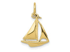 FJC Finejewelers 10 kt Yellow Gold Themed Sailboat Charm 19 mm x 12 mm