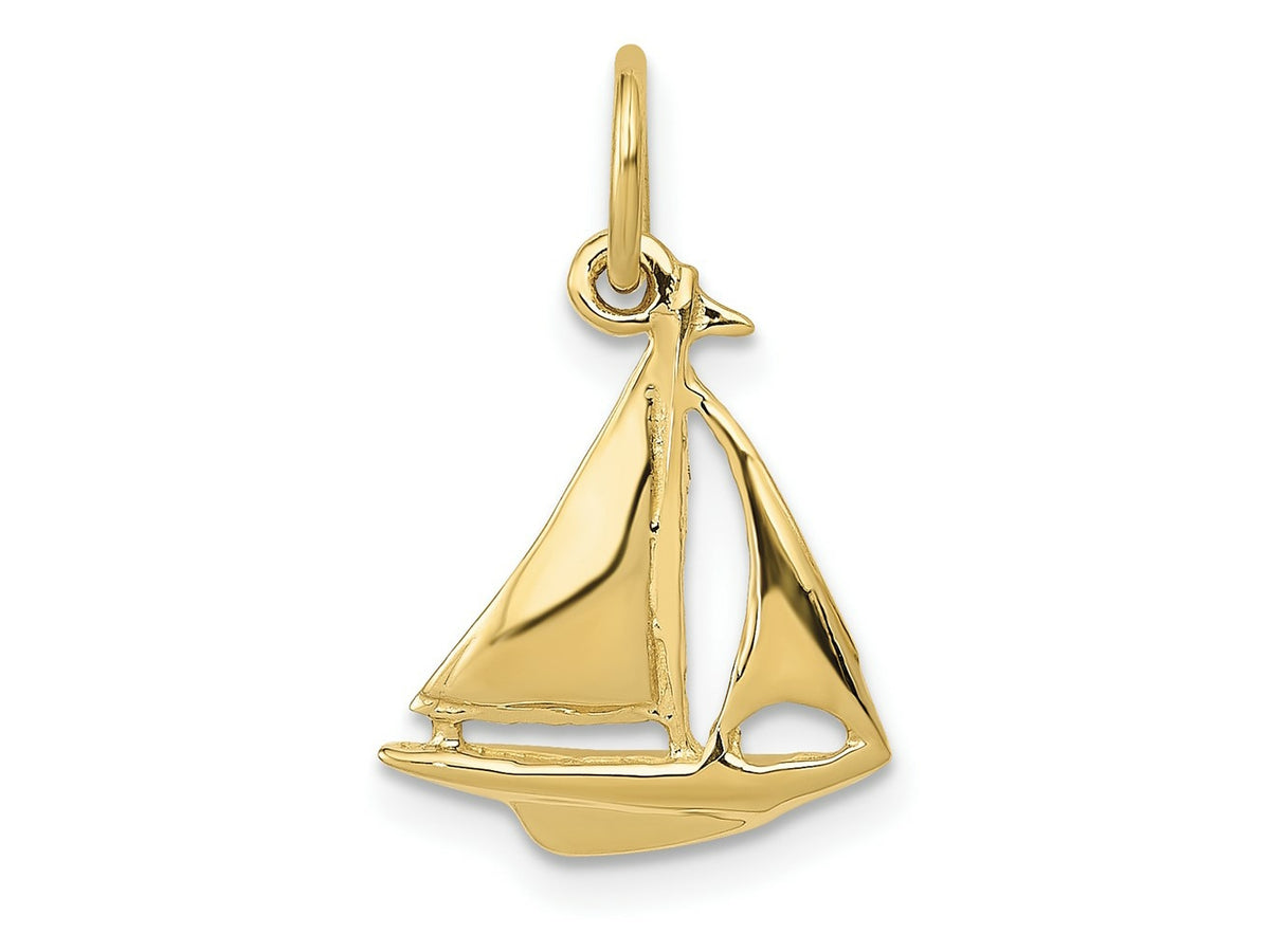 FJC Finejewelers 10 kt Yellow Gold Themed Sailboat Charm 19 mm x 12 mm