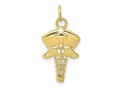 FJC Finejewelers 10 kt Yellow Gold Themed Nurse Symbol Charm 30 mm x 15 mm