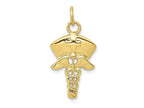 FJC Finejewelers 10 kt Yellow Gold Themed Nurse Symbol Charm 30 mm x 15 mm