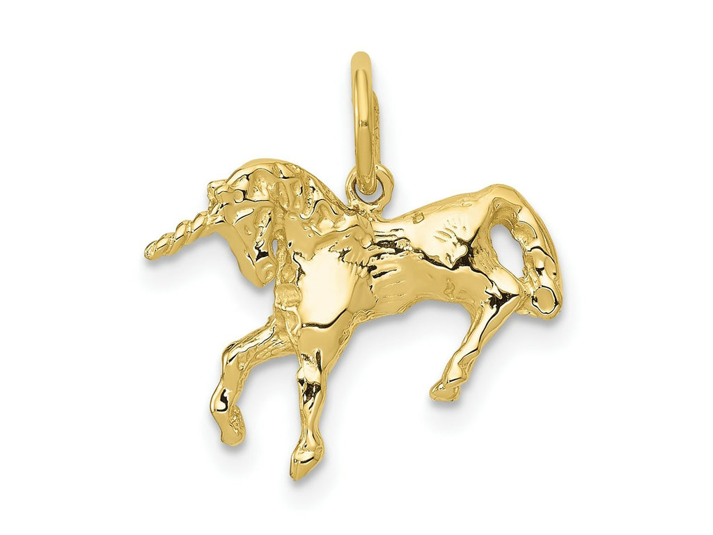 FJC Finejewelers 10 kt Yellow Gold Themed Unicorn Charm 14 mm x 16 mm