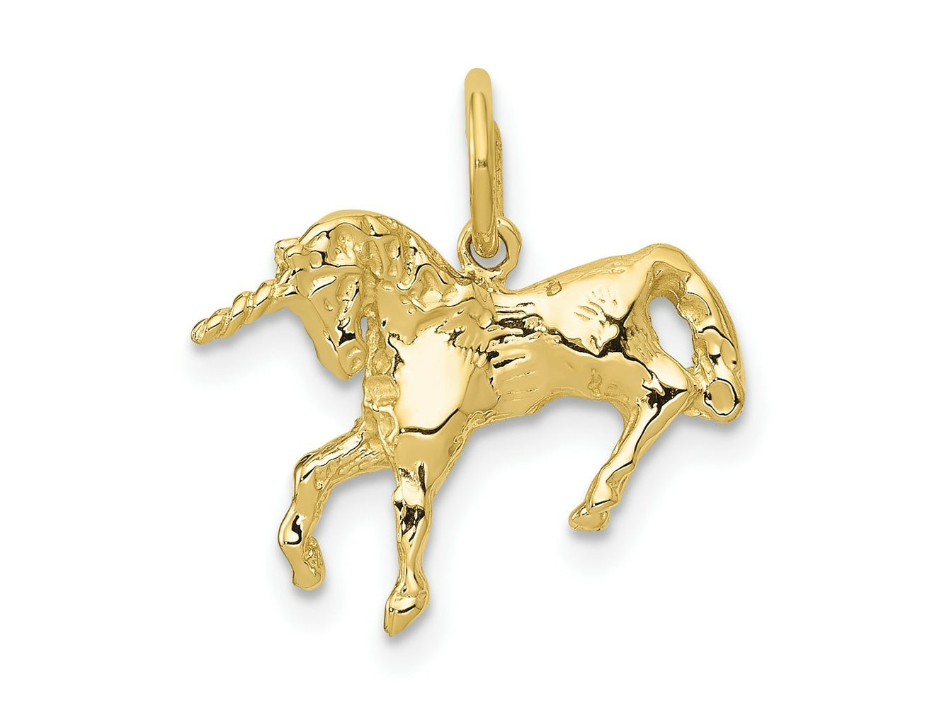 FJC Finejewelers 10 kt Yellow Gold Themed Unicorn Charm 14 mm x 16 mm
