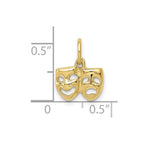 FJC Finejewelers 10 kt Yellow Gold Themed Comedy/Tragedy Charm 7 mm x 10 mm