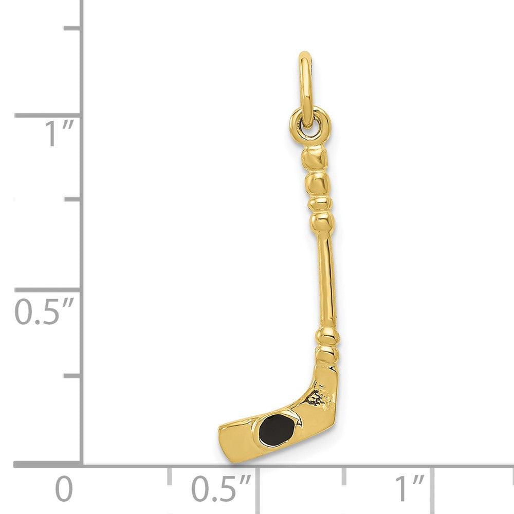 FJC Finejewelers 10 kt Yellow Gold Enameled Themed y Hockey Stick with Enamel Charm 29 mm x 9 mm