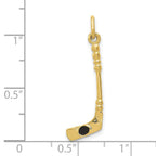 FJC Finejewelers 10 kt Yellow Gold Enameled Themed y Hockey Stick with Enamel Charm 29 mm x 9 mm