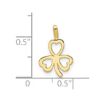 FJC Finejewelers 10 kt Yellow Gold Themed Heart Clover Charm 15 mm x 10 mm
