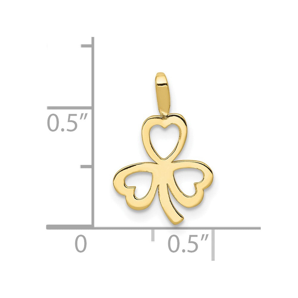 FJC Finejewelers 10 kt Yellow Gold Themed Heart Clover Charm 15 mm x 10 mm