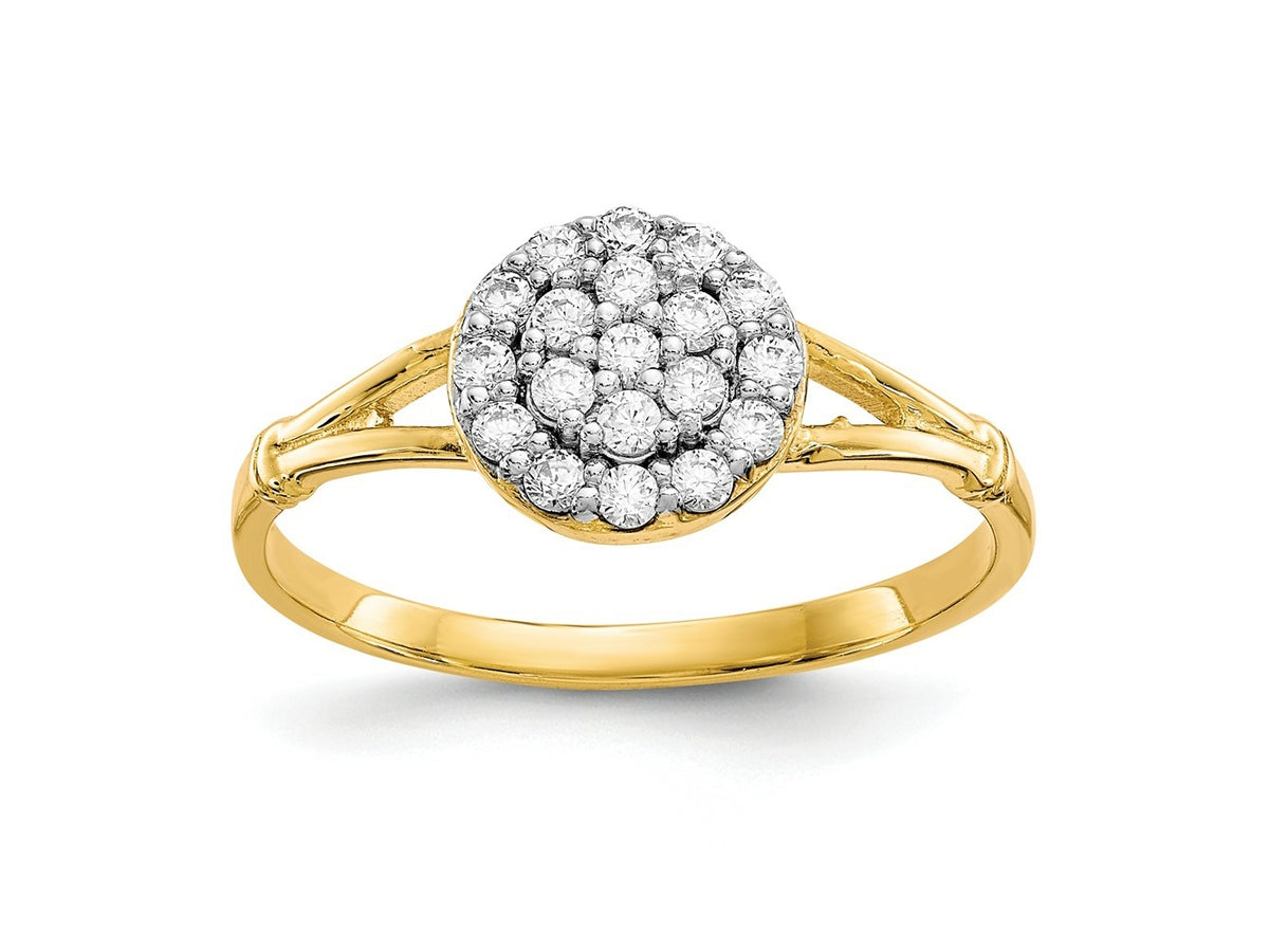 FJC Finejewelers 10 kt Yellow Gold CZ  Round Cluster Ring