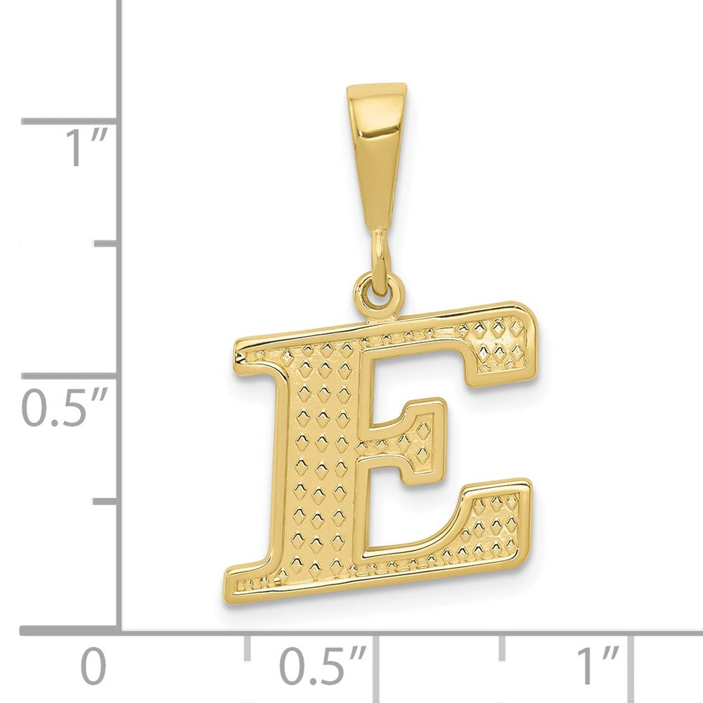 FJC Finejewelers 10 kt Yellow Gold Themed Initial E Charm