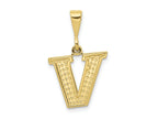 FJC Finejewelers 10 kt Yellow Gold Themed Initial V Charm