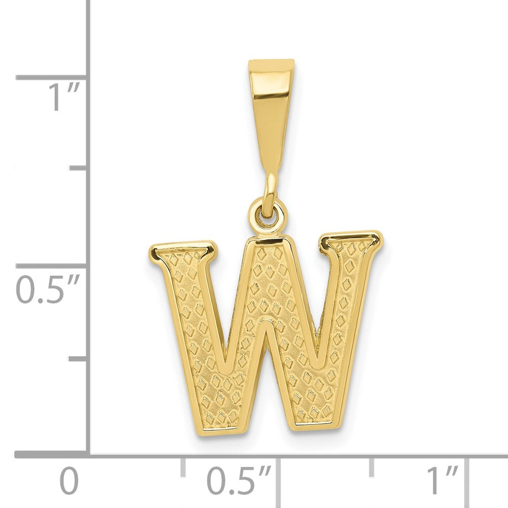 FJC Finejewelers 10 kt Yellow Gold Themed Initial W Charm