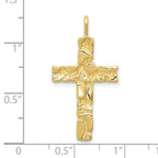 FJC Finejewelers 10 kt Yellow Gold Themed Nugget Cross Charm 34 mm x 18 mm