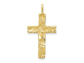 FJC Finejewelers 10 kt Yellow Gold Themed Nugget Cross Charm 34 mm x 18 mm