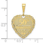 FJC Finejewelers 10 kt Yellow Gold Themed 50th Anniversary Charm 29 mm x 20 mm